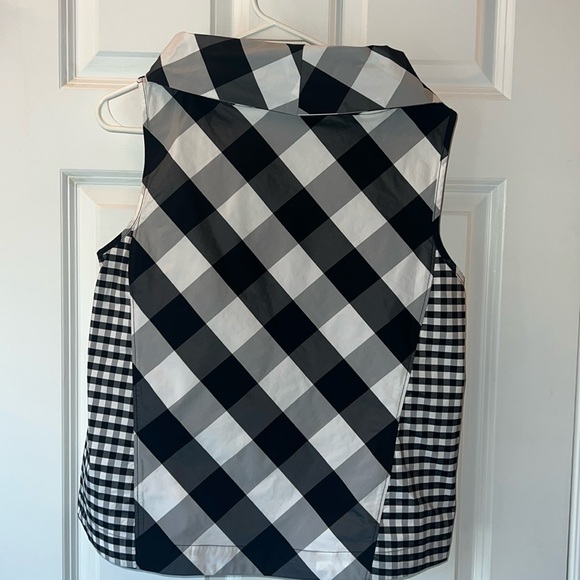 Liv by Habitat Black and White Nylon boat neck Checkered Women's Top - Picture 4 of 4
